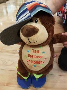 Tag the Bear prepares to go on holiday with Spported Holidays by Morley Care Services
